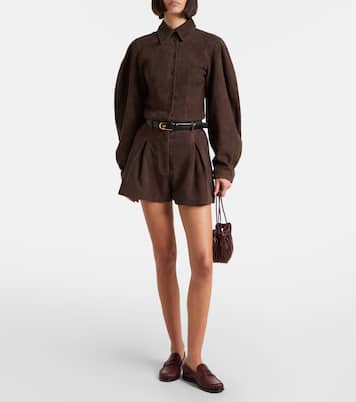 High-rise suede shorts | Rotate