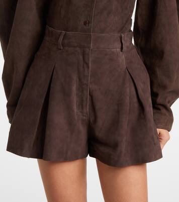 High-rise suede shorts | Rotate