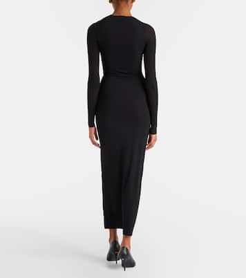 Semi-sheer jersey midi dress | Wardrobe.NYC