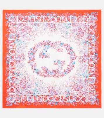 Printed silk twill scarf | Gucci