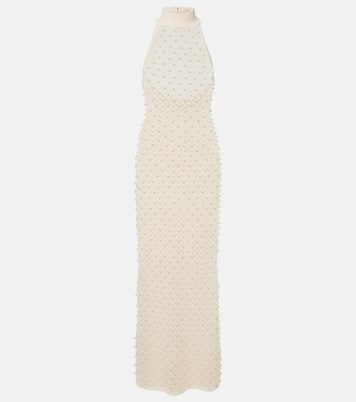 Crochet embellished turtleneck gown | David Koma