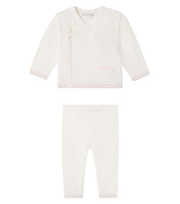 Baby wool and cotton cardigan and pants set | Bonpoint