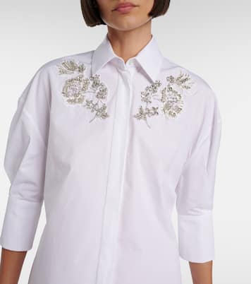 فستان قميص من القطن البوبلين بتطريز | Erdem