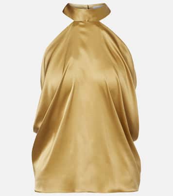 Open-back silk-blend satin top | Nina Ricci