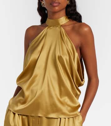 Open-back silk-blend satin top | Nina Ricci