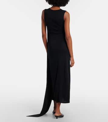 Tie-neck jersey midi dress | Ami Paris