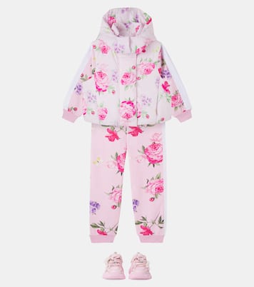 Veste doudoune sans manches à fleurs | Monnalisa