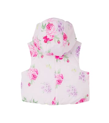 Veste doudoune sans manches à fleurs | Monnalisa