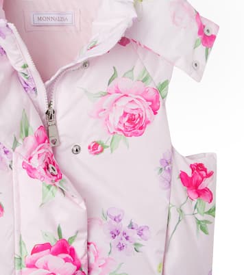 Veste doudoune sans manches à fleurs | Monnalisa