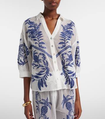 Nina embroidered cotton shirt | Farm Rio