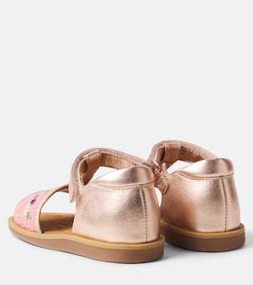 Sandalias Poppy Air Natur de piel con rafia | Pom d'Api