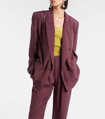 Blazer en soie à double boutonnage | Saint Laurent