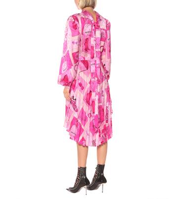 Twisted printed crêpe midi dress | Balenciaga