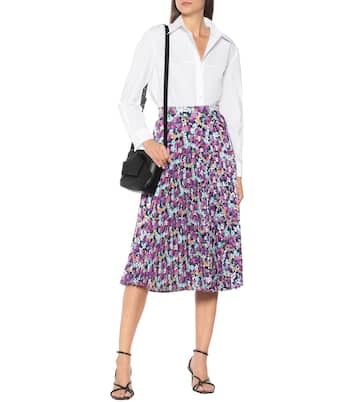 Falda midi plisada floral | Plan C