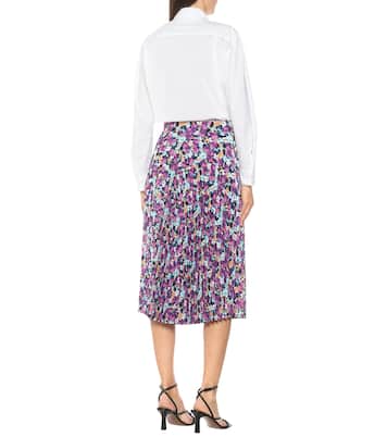 Falda midi plisada floral | Plan C