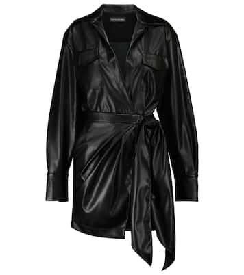 Robe chemise en cuir synthétique | David Koma