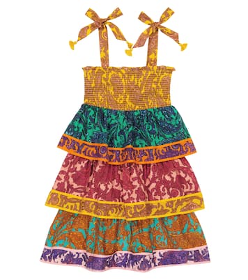 Abito Tiggy in cotone paisley a balze | Zimmermann Kids
