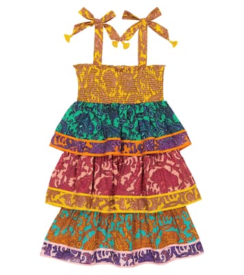 Abito Tiggy in cotone paisley a balze | Zimmermann Kids