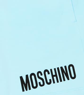 Shorts en mezcla de algodón con logo | Moschino Kids