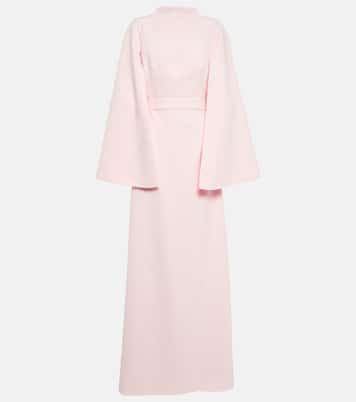 Vestido de fiesta de crepé con capa | Safiyaa
