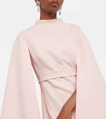 Vestido de fiesta de crepé con capa | Safiyaa