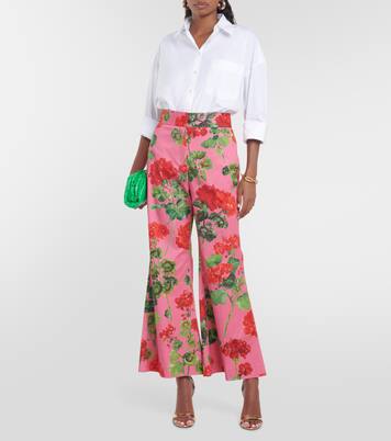 Pantaloni flared in misto cotone | Oscar de la Renta