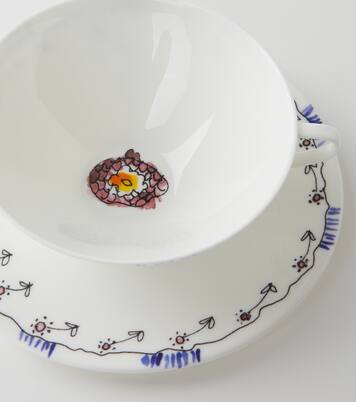 x Marni Anemone Milk set of 2 teacups and saucers | Serax