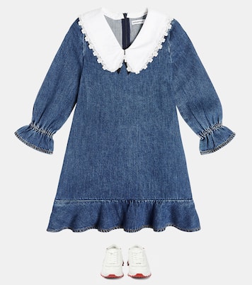 Kleid aus Denim mit Spitze | Self-Portrait Kids