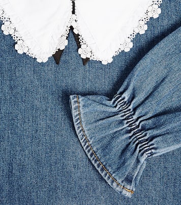 Kleid aus Denim mit Spitze | Self-Portrait Kids