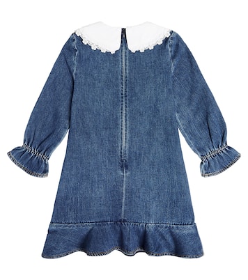 Kleid aus Denim mit Spitze | Self-Portrait Kids