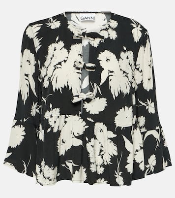 Floral crêpe blouse | Ganni