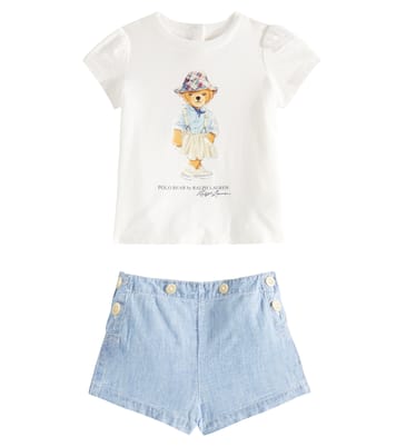 Baby Polo Bear T-shirt and shorts set | Polo Ralph Lauren Kids
