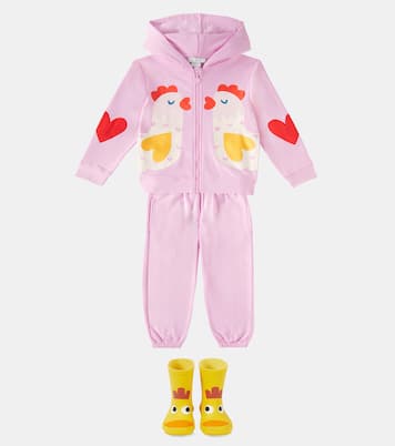 Tuta in pile di cotone con stampa | Stella McCartney Kids