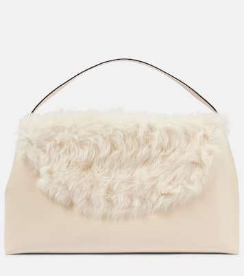 Borsa a spalla T-Lock Large con shearling | Toteme