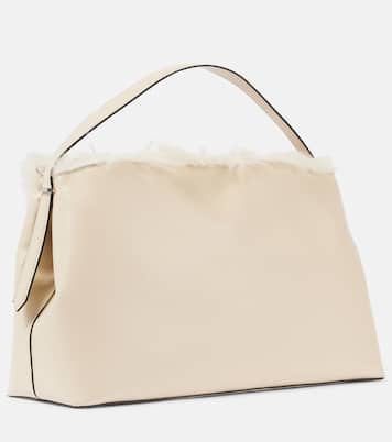 Borsa a spalla T-Lock Large con shearling | Toteme