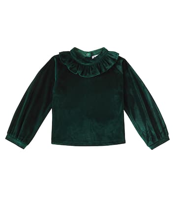 Maggie ruffled velvet blouse | Molo