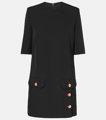 Vestido corto de gabardina de lana | Versace
