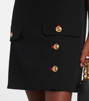 Vestido corto de gabardina de lana | Versace