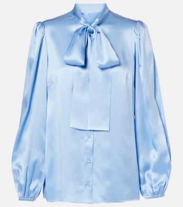Blusa in raso di seta con fiocco | Dolce&Gabbana