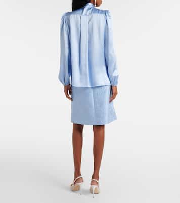 Blusa in raso di seta con fiocco | Dolce&Gabbana