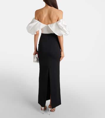 Sian gathered crêpe twill gown | Solace London