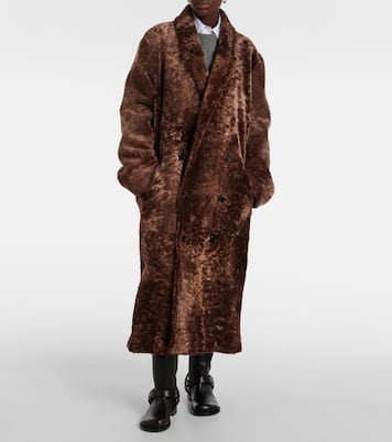 Cappotto doppiopetto in shearling | Loewe