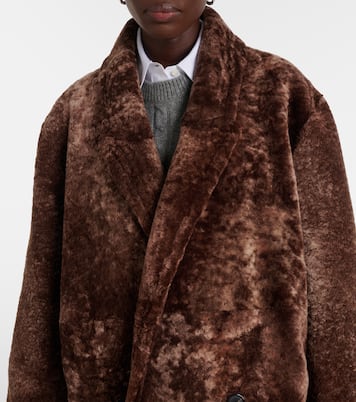 Cappotto doppiopetto in shearling | Loewe