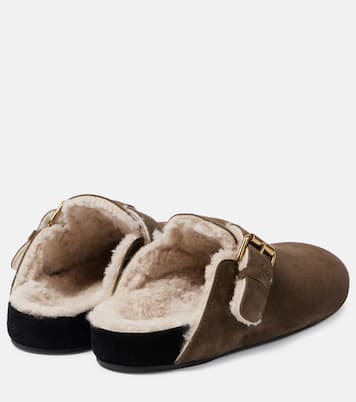 Slippers Mirvin in suede con shearling | Isabel Marant