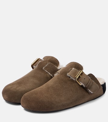 Slippers Mirvin in suede con shearling | Isabel Marant