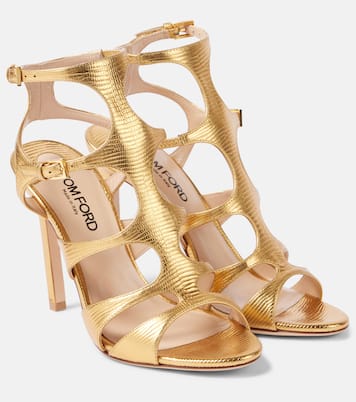 Sandales Paradis en cuir à effet serpent | Tom Ford