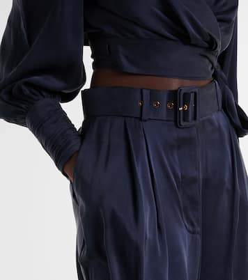 Pantaloni a gamba larga Tuck in seta | Zimmermann