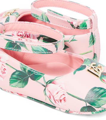 Bébé – Ballerines DG en cuir à fleurs | Dolce&Gabbana Kids