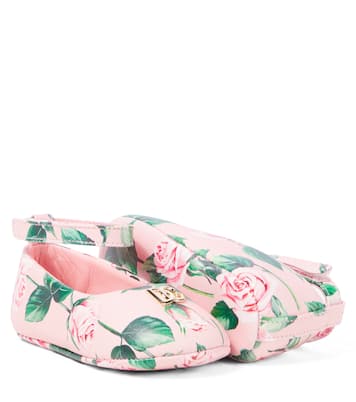 Bébé – Ballerines DG en cuir à fleurs | Dolce&Gabbana Kids