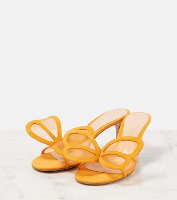 Ilia suede-trimmed mesh mules | Gianvito Rossi